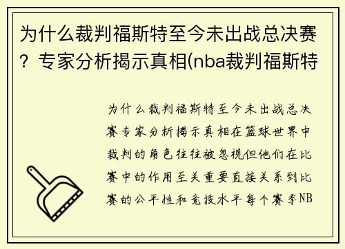 为什么裁判福斯特至今未出战总决赛？专家分析揭示真相(nba裁判福斯特和詹姆斯)